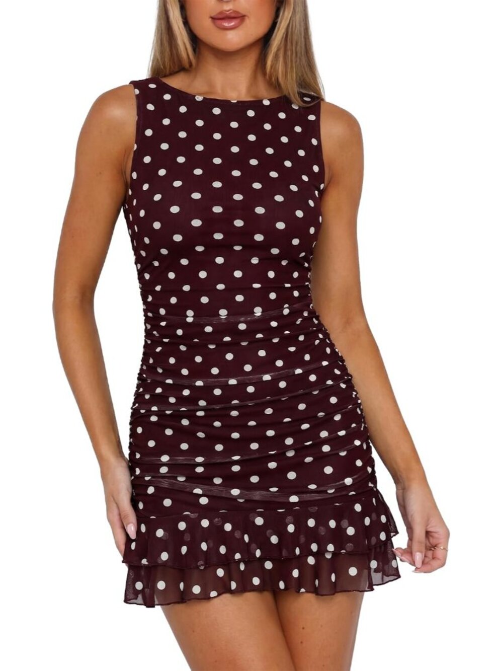 Women's Sexy Bodycon Boat Neck Mini Homecoming Party Dress